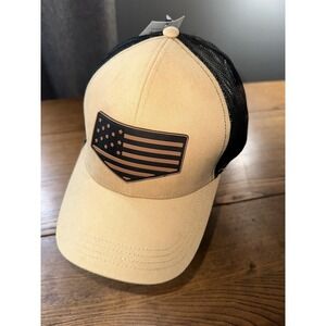 Capture Men's Tan & Black Southwestern USA Snap Back Cap New